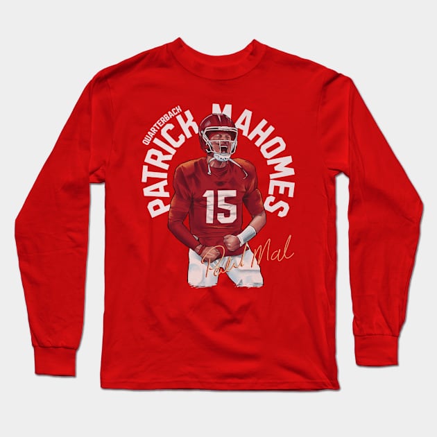 Patrick Mahomes Kansas City Name Arc Long Sleeve T-Shirt by ClarityMacaws